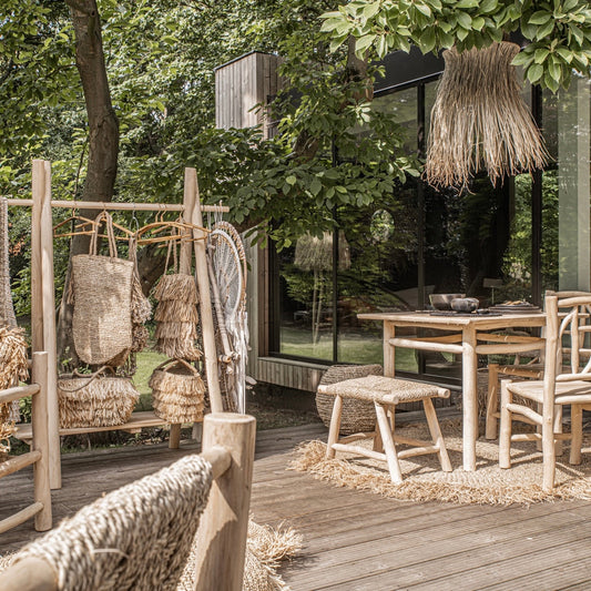 The Porto Seagrass Stool | Natural