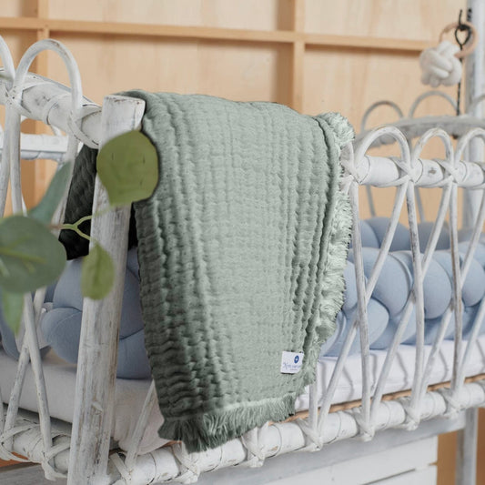 Muslin Blanket Fringes | Mint